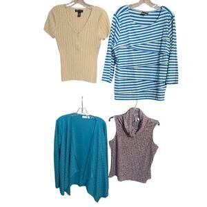 Womens Extra Large 16 18 Tops Shirts Blouses Sweaters Wholesale Bulk Lot of 4 XL